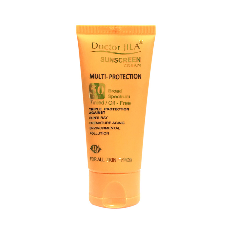 کرم ضد آفتاب بدون رنگ دکتر ژیلا SPF50 مدل multi-protection محافظ UVB، مرطوبکننده، مناسب انواع پوست حجم 50 گرم کرم ضد آفتاب بدون رنگ دکتر ژیلا SPF50 مدل multi-protection محافظ UVB، مرطوبکننده، مناسب انواع پوست حجم 50 گرم