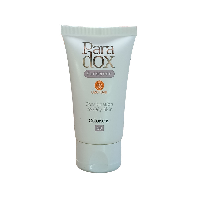 کرم ضد آفتاب بدون رنگ پارادوکس SPF 50 مدل 01 مناسب پوستهای مختلط و چرب حجم 40 میلیلیتر کرم ضد آفتاب بدون رنگ پارادوکس SPF 50 مدل 01 مناسب پوستهای مختلط و چرب حجم 40 میلیلیتر