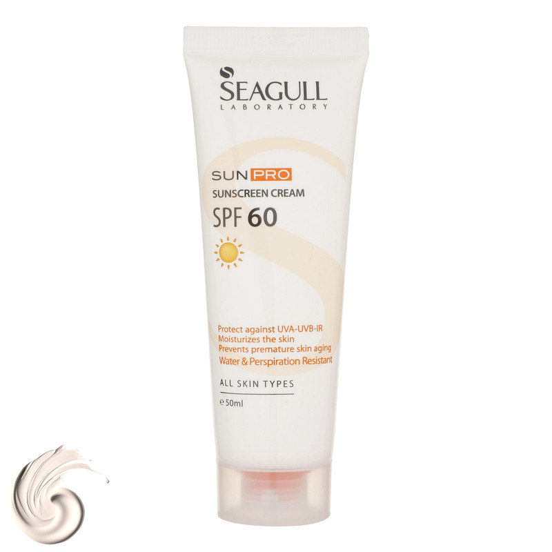 کرم ضدآفتاب بیرنگ سی گل SPF60 مدل SUNPRO مناسب انواع پوست، حجم 50 میلیلیتر کرم ضدآفتاب بیرنگ سی گل SPF60 مدل SUNPRO مناسب انواع پوست، حجم 50 میلیلیتر