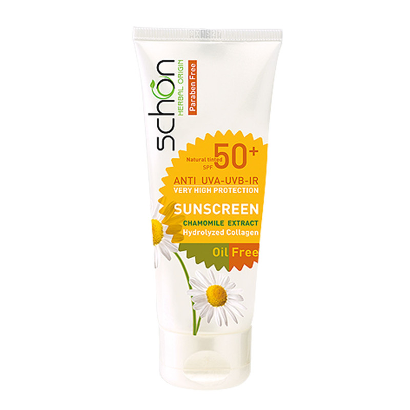 کرم ضد آفتاب رنگی شون SPF50 مدل Chamomile extract مناسب پوست های چرب وزن 50 گرم کرم ضد آفتاب رنگی شون SPF50 مدل Chamomile extract مناسب پوست های چرب وزن 50 گرم
