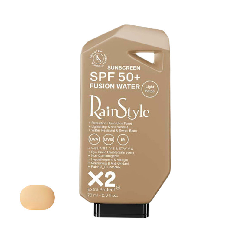 کرم ضد آفتاب رنگی رین استایل SPF 50 مدل فیوژن واتر مناسب انواع پوست حجم 70 میلی لیتر کرم ضد آفتاب رنگی رین استایل SPF 50 مدل فیوژن واتر مناسب انواع پوست حجم 70 میلی لیتر