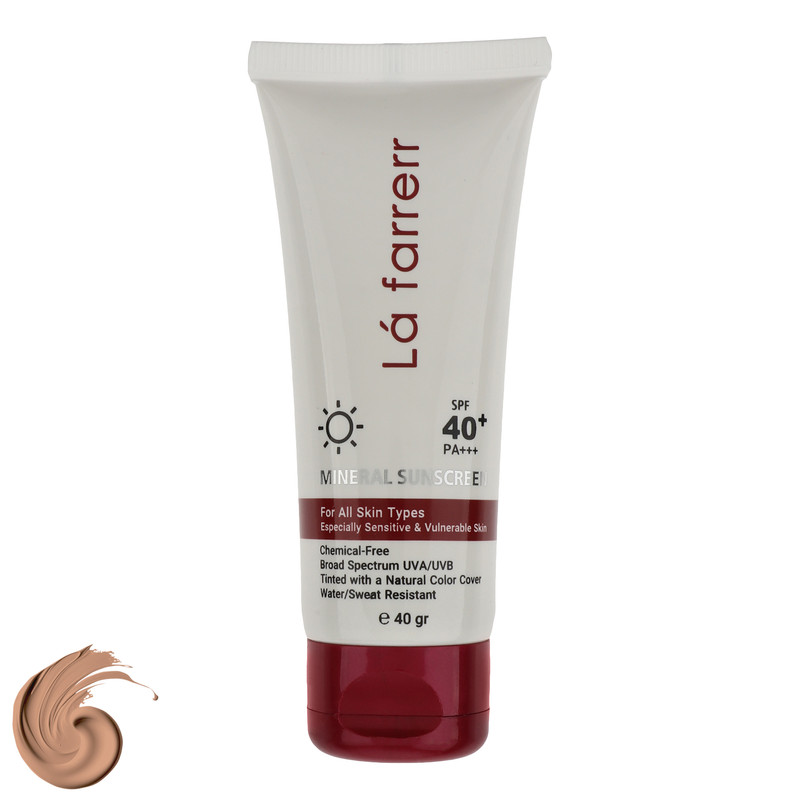 کرم ضد آفتاب رنگی لافارر SPF 40 مدل مینرال حاوی محافظ UVA و UVB و PA+++ مناسب انواع پوست حجم 40 میلی لیتر کرم ضد آفتاب رنگی لافارر SPF 40 مدل مینرال حاوی محافظ UVA و UVB و PA+++ مناسب انواع پوست حجم 40 میلی لیتر
