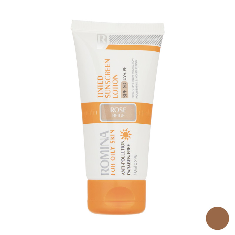 لوسیون ضد آفتاب رومینا مدل Rose Beige-50 حجم 50 میلی لیتر لوسیون ضد آفتاب رومینا مدل Rose Beige-50 حجم 50 میلی لیتر