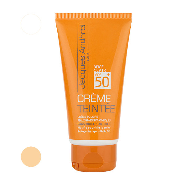 کرم ضد آفتاب رنگی ژاک آندرل پاریس SPF 50 مدل TEINTEE02 مناسب برای پوست چرب حجم 50 میلیلیتر کرم ضد آفتاب رنگی ژاک آندرل پاریس SPF 50 مدل TEINTEE02 مناسب برای پوست چرب حجم 50 میلیلیتر