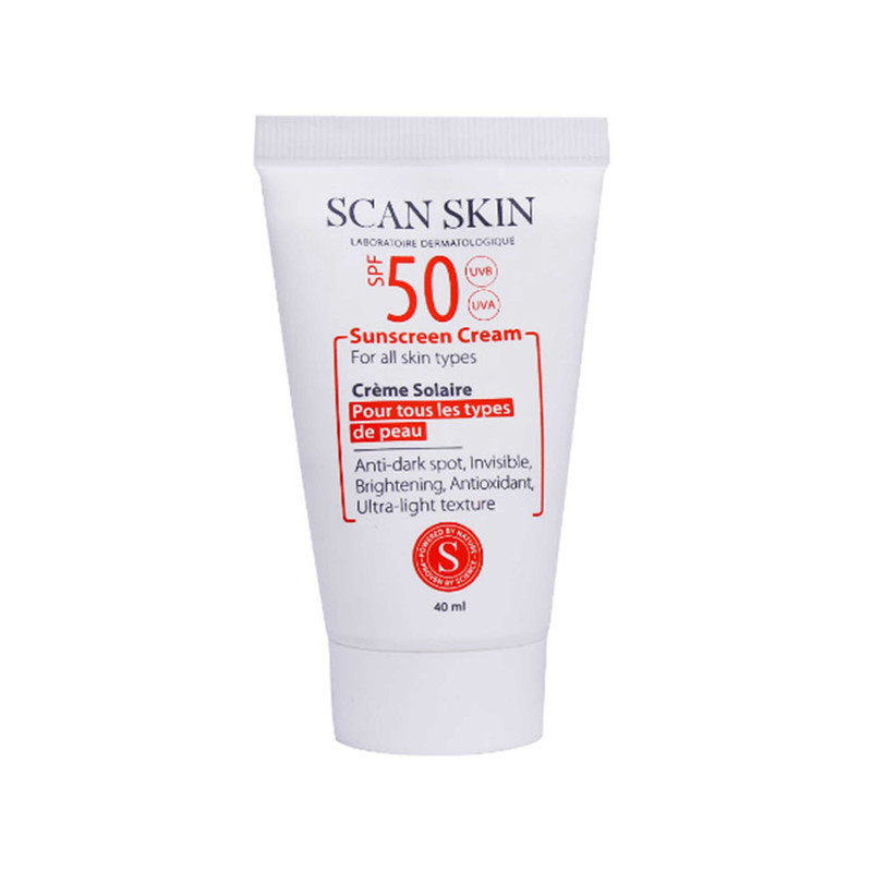 کرم ضدآفتاب و ضدلک بیرنگ اسکن اسکین مدل SPF50 مناسب انواع پوست، حجم 40 میلیلیتر کرم ضدآفتاب و ضدلک بیرنگ اسکن اسکین مدل SPF50 مناسب انواع پوست، حجم 40 میلیلیتر