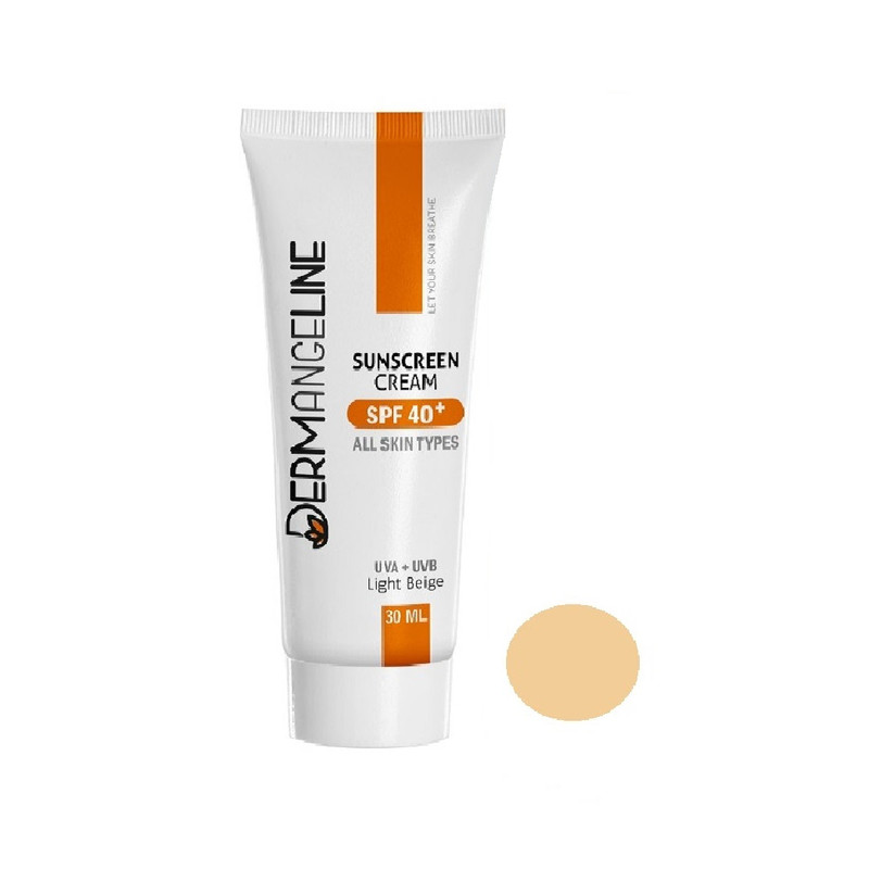 کرم ضد آفتاب رنگی درمنجلین مدل Light Beige SPF 40 مناسب انواع پوست حجم 30 میلی لیتر کرم ضد آفتاب رنگی درمنجلین مدل Light Beige SPF 40 مناسب انواع پوست حجم 30 میلی لیتر