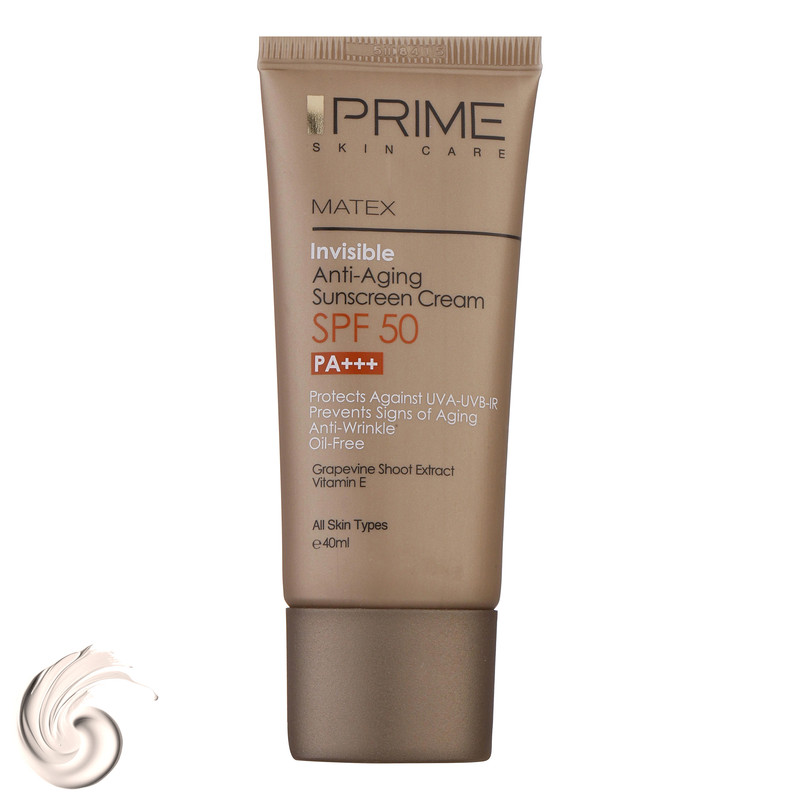 کرم ضدآفتاب بدون رنگ پرایم مدل Anti Aging SPF50، حجم 40 میلیلیتر کرم ضدآفتاب بدون رنگ پرایم مدل Anti Aging SPF50، حجم 40 میلیلیتر