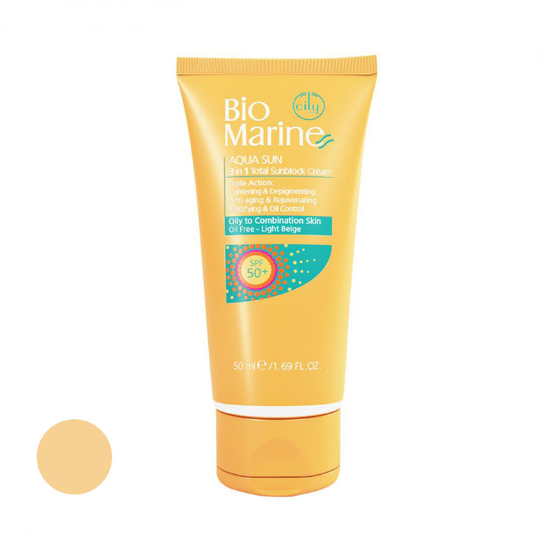 کرم ضد آفتاب رنگی بایومارین SPF 30 مدل روشن کننده 01 مناسب پوستهای چرب حجم 50 میلی لیتر کرم ضد آفتاب رنگی بایومارین SPF 30 مدل روشن کننده 01 مناسب پوستهای چرب حجم 50 میلی لیتر