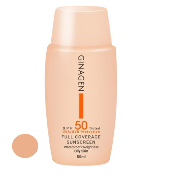 کرم ضدآفتاب رنگی ژیناژن مدل SPF50، مناسب پوستهای چرب، حجم 50 میلیلیتر کرم ضدآفتاب رنگی ژیناژن مدل SPF50، مناسب پوستهای چرب، حجم 50 میلیلیتر
