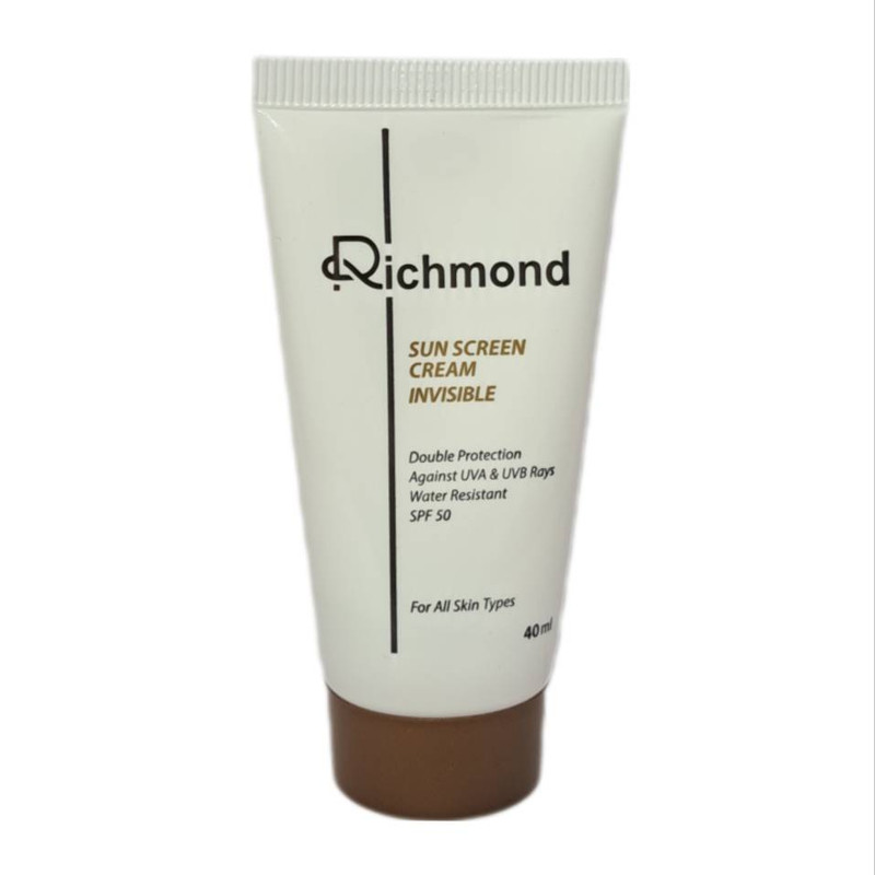کرم ضد آفتاب بی رنگ ریچموند SPF 50 مدل 105 مناسب انواع پوست حجم 40 میلیلیتر کرم ضد آفتاب بی رنگ ریچموند SPF 50 مدل 105 مناسب انواع پوست حجم 40 میلیلیتر