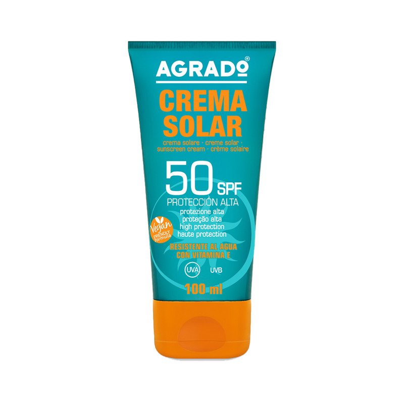 کرم ضد آفتاب بدون رنگ آگرادو SPF 50 مدل +A مناسب انواع پوست حجم 100 میلیلیتر کرم ضد آفتاب بدون رنگ آگرادو SPF 50 مدل +A مناسب انواع پوست حجم 100 میلیلیتر