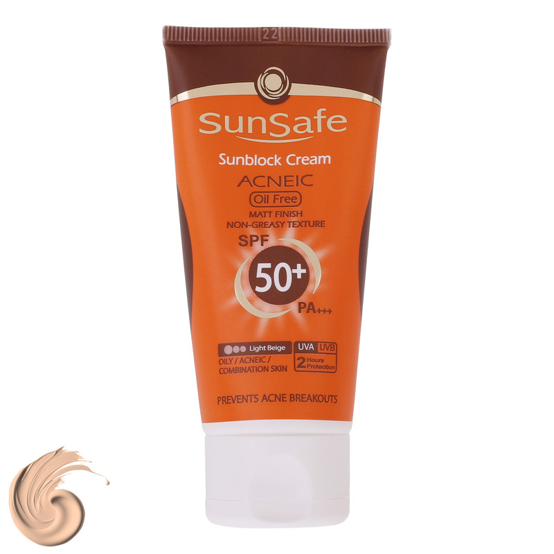 کرم ضد آفتاب رنگی سان سیف SPF 50 مدل ACNEIC-02 مناسب پوستهای چرب و آکنه ای حجم 50 میلی لیتر کرم ضد آفتاب رنگی سان سیف SPF 50 مدل ACNEIC-02 مناسب پوستهای چرب و آکنه ای حجم 50 میلی لیتر