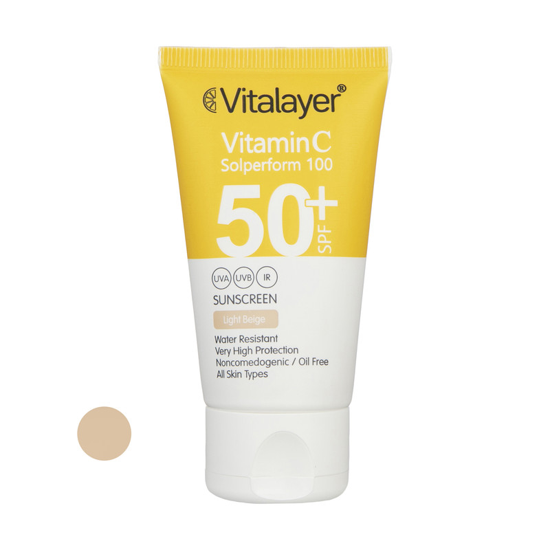 کرم ضد آفتاب رنگی ویتالیر +SPF50 مدل LB مناسب انواع پوست حجم 40 میلی لیتر کرم ضد آفتاب رنگی ویتالیر +SPF50 مدل LB مناسب انواع پوست حجم 40 میلی لیتر