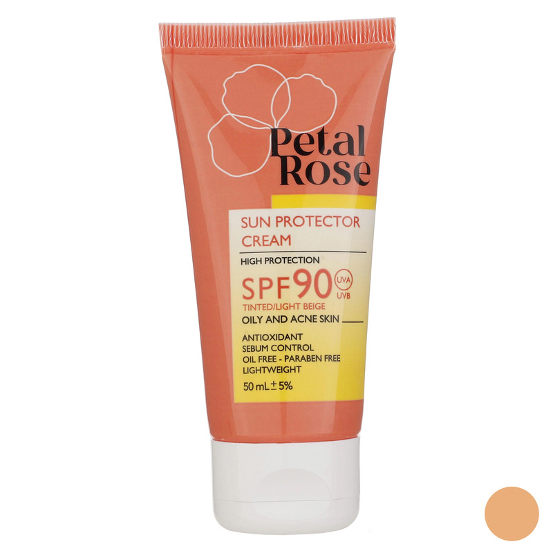 کرم ضد آفتاب رنگی پتال رز SPF 90 مدل 01 مناسب پوستهای چرب حجم 50 میلیلیتر کرم ضد آفتاب رنگی پتال رز SPF 90 مدل 01 مناسب پوستهای چرب حجم 50 میلیلیتر