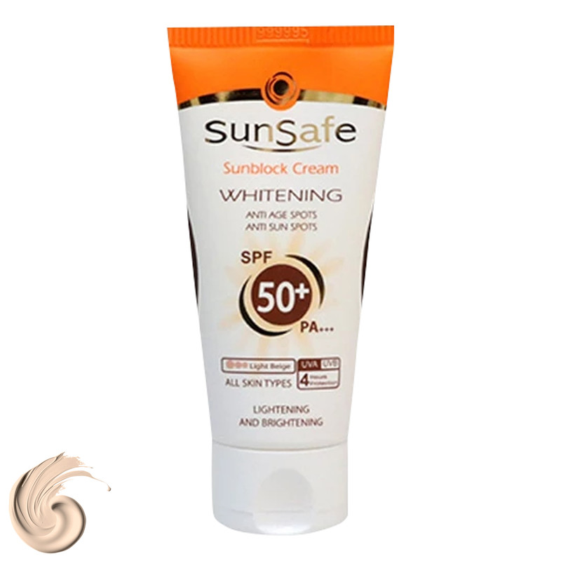كرم ضد آفتاب رنگی سان سيف، مدل SPF50، مناسب انواع پوست تنالیته رنگ روشن و حجم 50 میلیلیتر، محافظت کننده در برابر اشعه UVA و UVB، مرطوب کننده، +++ PA، ضد لک، روشن کننده، ضد چروک، دارای فرمولاسیون فیزیکی، با ماندگاری 2 ساعته كرم ضد آفتاب رنگی سان سيف، مدل SPF50، مناسب انواع پوست تنالیته رنگ روشن و حجم 50 میلیلیتر، محافظت کننده در برابر اشعه UVA و UVB، مرطوب کننده، +++ PA، ضد لک، روشن کننده، ضد چروک، دارای فرمولاسیون فیزیکی، با ماندگاری 2 ساعته