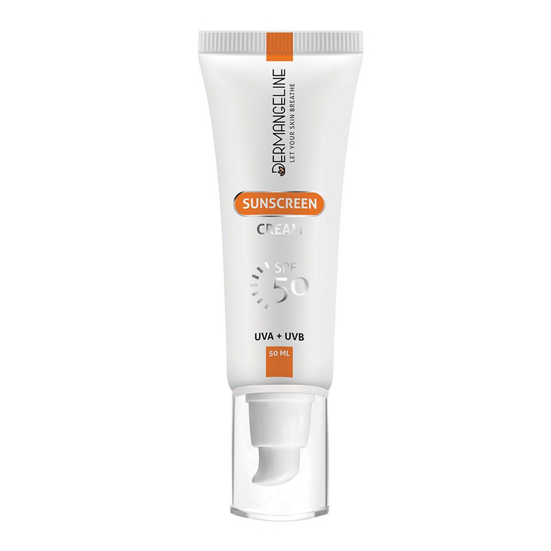 کرم ضد آفتاب بدون رنگ درمنجلین SPF 50 مدل UVA UVB مناسب انواع پوست حجم 50 میلیلیتر کرم ضد آفتاب بدون رنگ درمنجلین SPF 50 مدل UVA UVB مناسب انواع پوست حجم 50 میلیلیتر