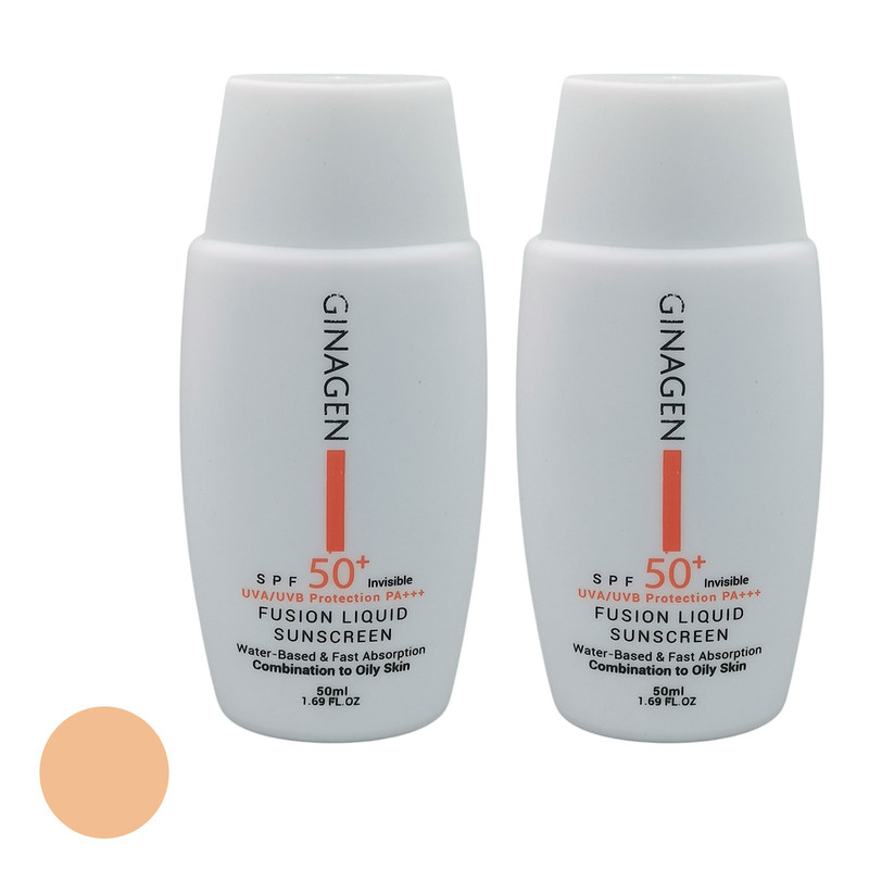 کرم ضد آفتاب رنگی ژیناژن SPF 50 مدل 00 مناسب پوستهای مختلط و چرب حجم 50 میلیلیتر مجموعه دو عددی کرم ضد آفتاب رنگی ژیناژن SPF 50 مدل 00 مناسب پوستهای مختلط و چرب حجم 50 میلیلیتر مجموعه دو عددی