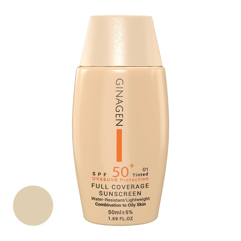 کرم ضد آفتاب رنگی ژیناژن، SPF 50، مدل 01، مناسب پوستهای چرب و مختلط با تنالیته روشن و حجم 50 میلیلیتر، ضد آب، محافظتکننده در برابر اشعههای UVA و UVB، ضد چروک، ضد لک و پیری، دارای فرمولاسیون مواد و املاح معدنی، با ماندگاری 2 ساعته کرم ضد آفتاب رنگی ژیناژن، SPF 50، مدل 01، مناسب پوستهای چرب و مختلط با تنالیته روشن و حجم 50 میلیلیتر، ضد آب، محافظتکننده در برابر اشعههای UVA و UVB، ضد چروک، ضد لک و پیری، دارای فرمولاسیون مواد و املاح معدنی، با ماندگاری 2 ساعته