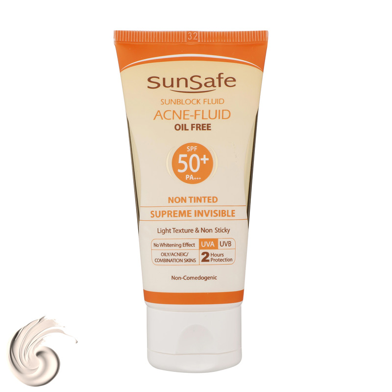 کرم ضدآفتاب بیرنگ سانسیف SPF50 مدل ACNE-FLUID مناسب پوست مختلط، حجم 50 میلیلیتر کرم ضدآفتاب بیرنگ سانسیف SPF50 مدل ACNE-FLUID مناسب پوست مختلط، حجم 50 میلیلیتر