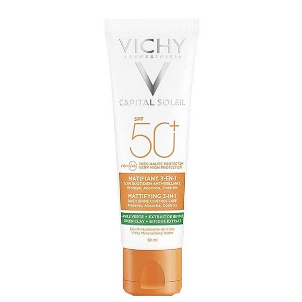 کرم ضد آفتاب بدون رنگ ویشی SPF 50 مدل کاپیتال سولیل مناسب انواع پوست حجم 50 میلیلیتر کرم ضد آفتاب بدون رنگ ویشی SPF 50 مدل کاپیتال سولیل مناسب انواع پوست حجم 50 میلیلیتر