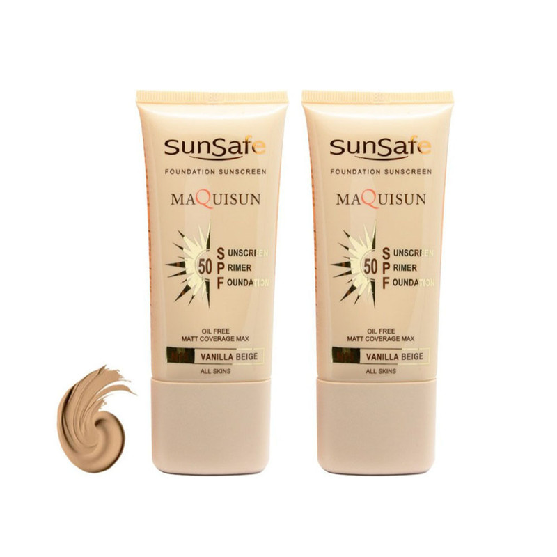 کرم ضد آفتاب رنگی سان سیف SPF 50 مدل  N15  مناسب انواع پوست حجم 40 میلی لیتر بسته دو عددی