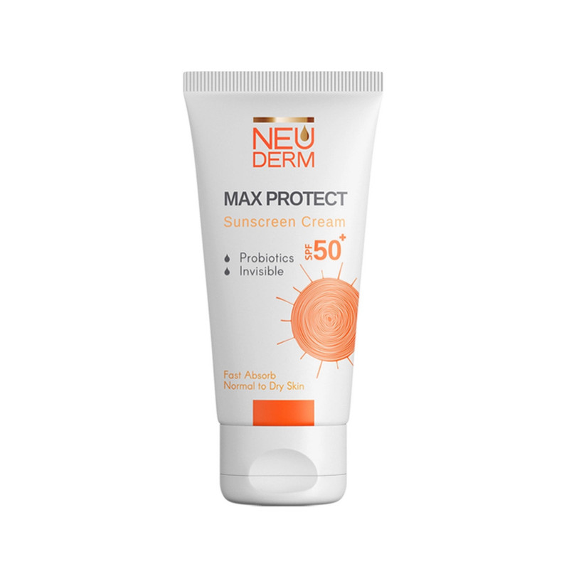 کرم ضد آفتاب بدون رنگ نئودرم SPF 50 مدل invizible_normal مناسب انواع پوست  حجم 50 میلیلیتر