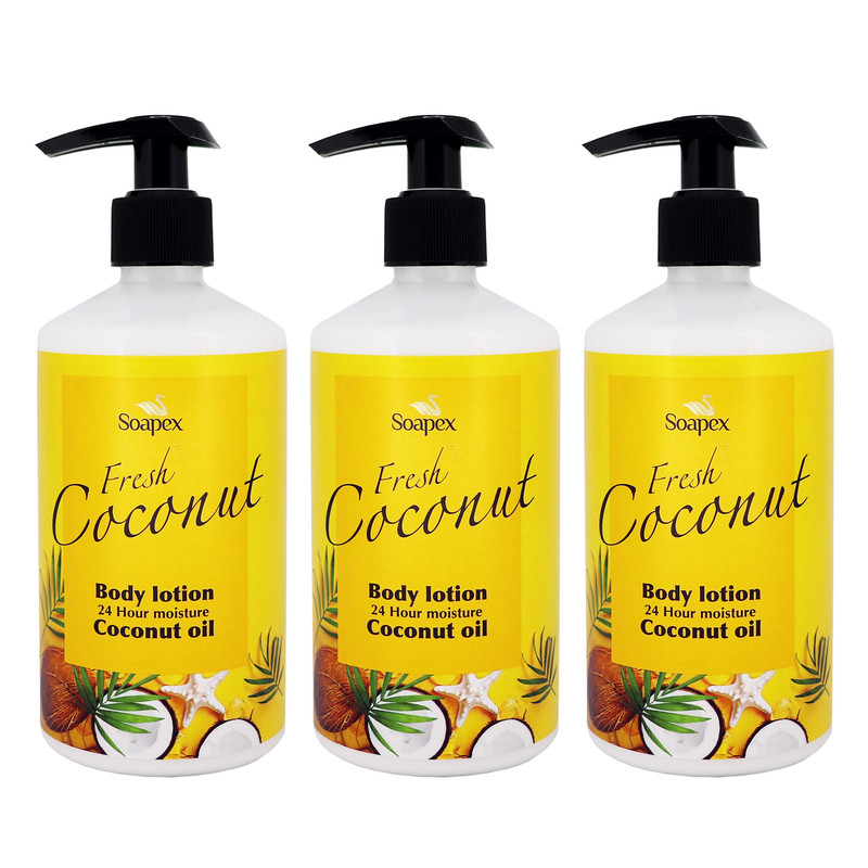 لوسیون بدن سوپکس مدل Coconut oil حجم 350 میلی لیتر مجموعه 3 عددی لوسیون بدن سوپکس مدل Coconut oil حجم 350 میلی لیتر مجموعه 3 عددی