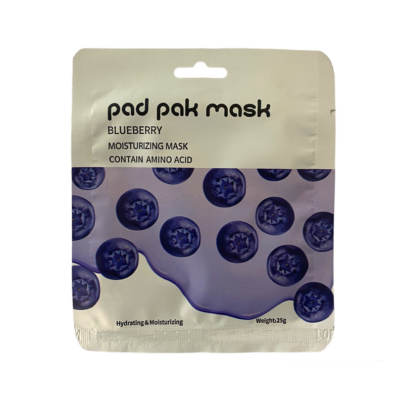 ماسک صورت پد پاک مدل بلوبری وزن 25 گرم بسته 3 عددی ماسک صورت پد پاک مدل بلوبری وزن 25 گرم بسته 3 عددی