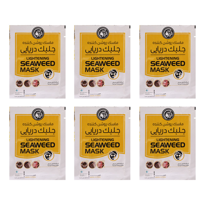 ماسک روشن کننده صورت دکتر عیدی آلگا مدل جلبک دریایی بسته 6 عددی ماسک روشن کننده صورت دکتر عیدی آلگا مدل جلبک دریایی بسته 6 عددی