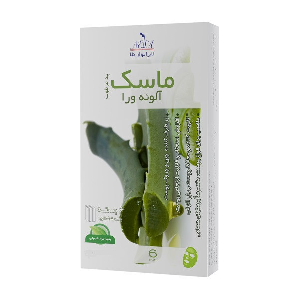 ماسک آبرسان صورت لابراتوار نلا مدل آلوئه ورا وزن 10 گرم بسته 6 عددی ماسک آبرسان صورت لابراتوار نلا مدل آلوئه ورا وزن 10 گرم بسته 6 عددی