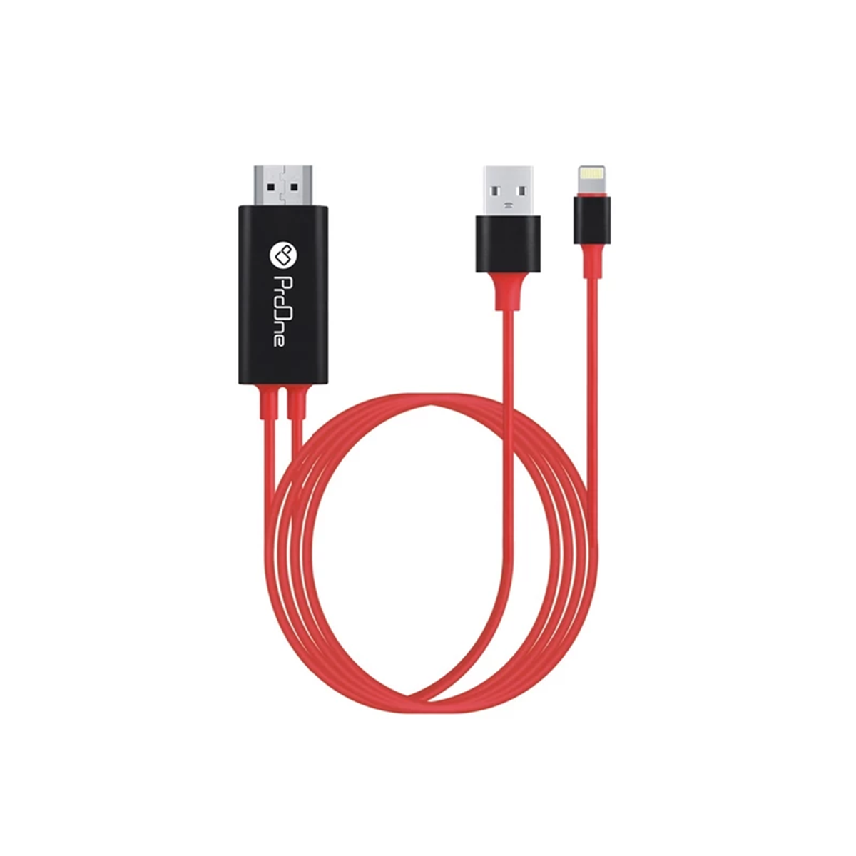 کابل تبدیل لایتنینگ به HDMI پرووان مدل PCH75 طول 1.8 متر-قرمز کابل تبدیل لایتنینگ به HDMI پرووان مدل PCH75 طول 1.8 متر-قرمز
