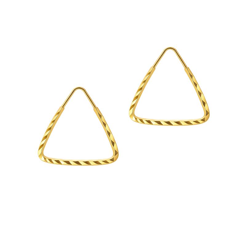 گوشواره حلقه ای طلا 18 عیار دیانا مدل مثلث گوشواره حلقه ای طلا 18 عیار دیانا مدل مثلث