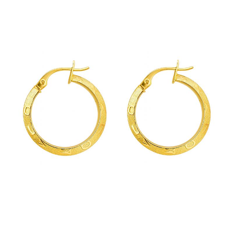 گوشواره حلقه ای طلا 18 عیار دیانا طرح لویی ویتون گوشواره حلقه ای طلا 18 عیار دیانا طرح لویی ویتون