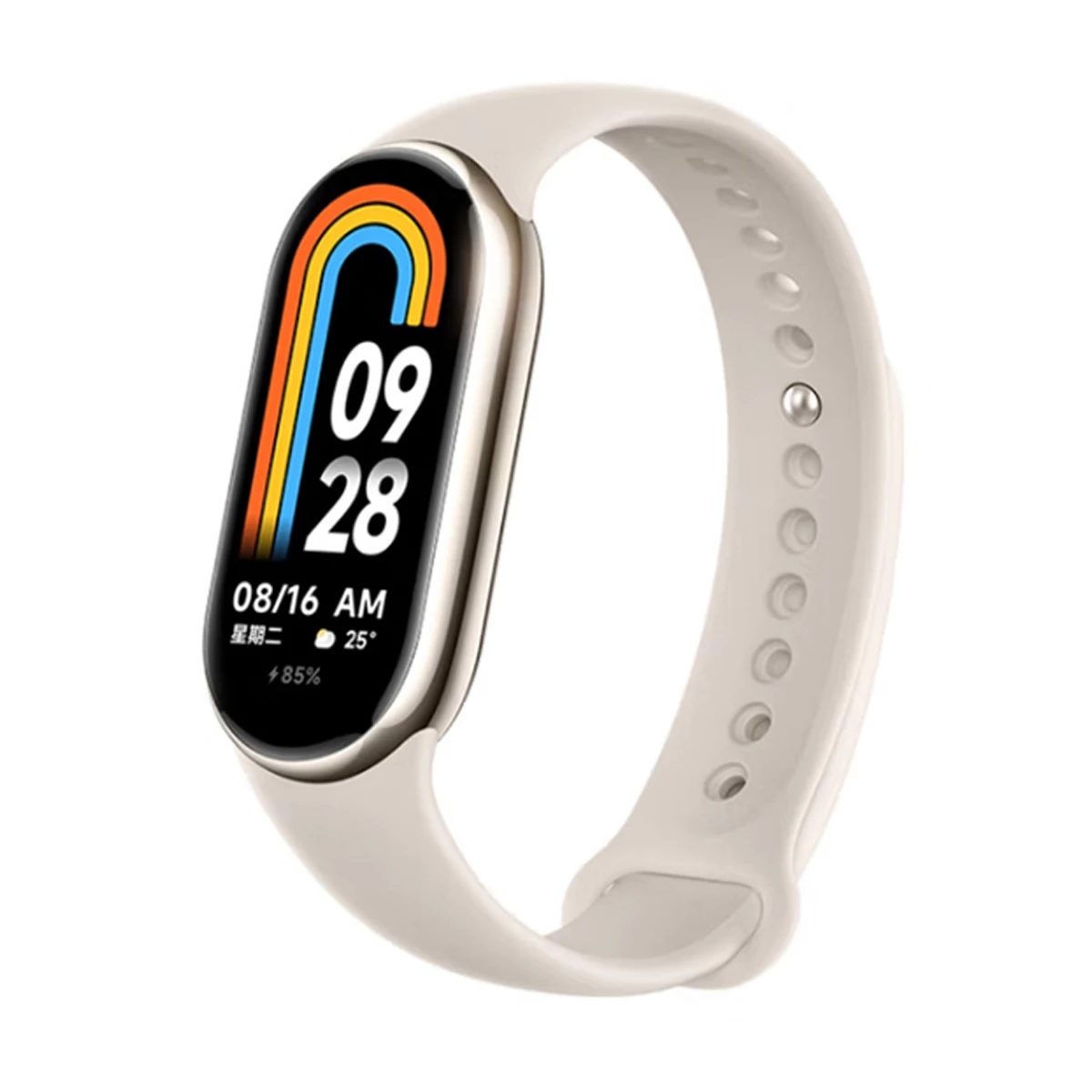 مچ بند هوشمند شیائومی مدل Mi Band 8 -بدنه طلایی بند طلایی