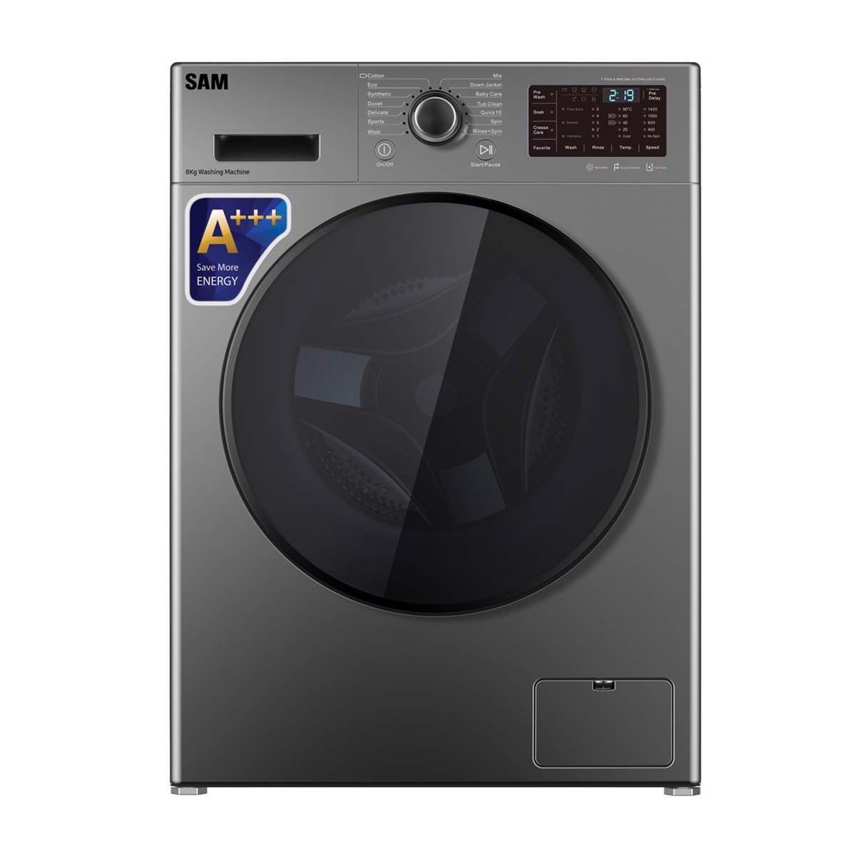 ماشین لباسشویی سام الکترونیک 9 کیلویی مدل BL-P1465W-خاکستری