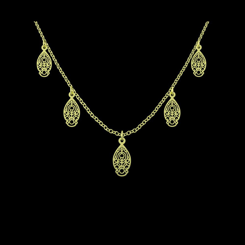 گردنبند طلا 18 عیار زنانه مدوپد مدل هندسی کد RNA10677