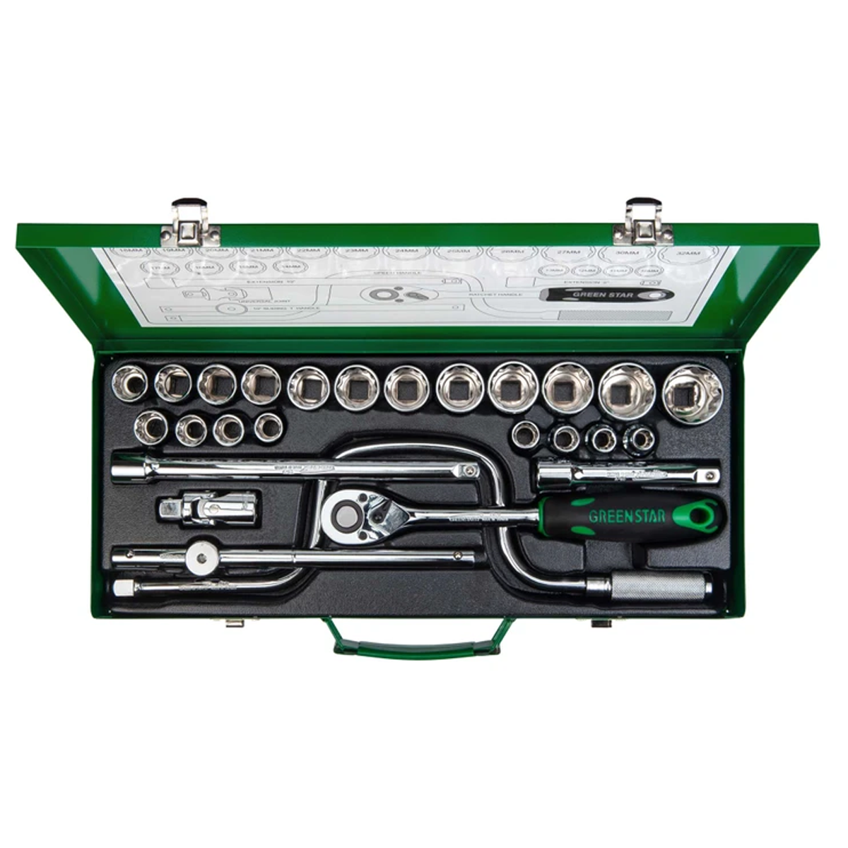 جعبه بکس گرین استار مدل VT5104 مجموعه 26 عددی جعبه بکس گرین استار مدل VT5104 مجموعه 26 عددی