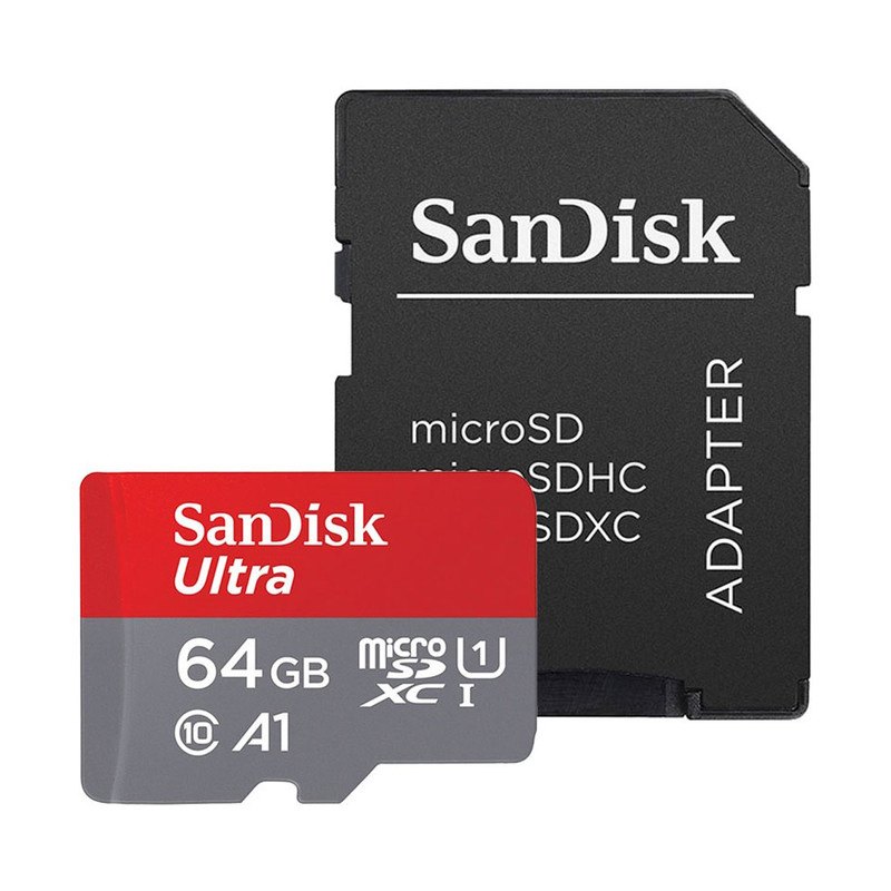 کارت حافظه microSDXC سن دیسک مدل Ultra A1 کلاس 10 استاندارد UHS-I سرعت 100MBps ظرفیت 64 گیگابایت به همراه آداپتور SD کارت حافظه microSDXC سن دیسک مدل Ultra A1 کلاس 10 استاندارد UHS-I سرعت 100MBps ظرفیت 64 گیگابایت به همراه آداپتور SD