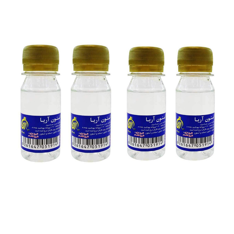 استون لاک پاک کن آریا حجم 60 میلی لیتر بسته 4 عددی استون لاک پاک کن آریا حجم 60 میلی لیتر بسته 4 عددی