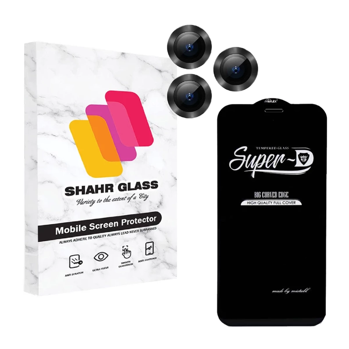 گلس گوشی اپل iPhone 13 Pro شهر گلس مدل super-D به همراه محافظ لنز دوربین گلس گوشی اپل iPhone 13 Pro شهر گلس مدل super-D به همراه محافظ لنز دوربین