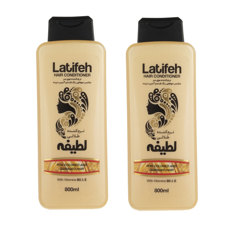 نرم کننده مو لطیفه مدل GOLD حجم 800 میلی لیتر مجموعه 2 عددی نرم کننده مو لطیفه مدل GOLD حجم 800 میلی لیتر مجموعه 2 عددی