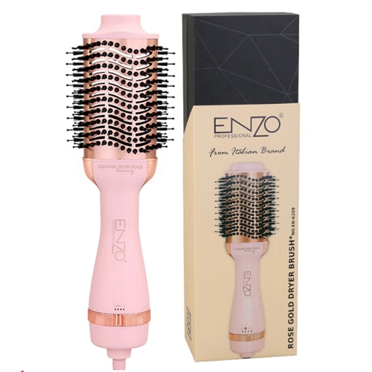 سشوار برس دار حالت دهنده انزو پروفیشینال مدل EN-6209-صورتی