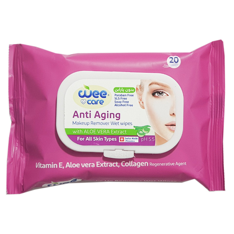 دستمال مرطوب وی کر مدل New Anti Aging بسته 20 عددی دستمال مرطوب وی کر مدل New Anti Aging بسته 20 عددی