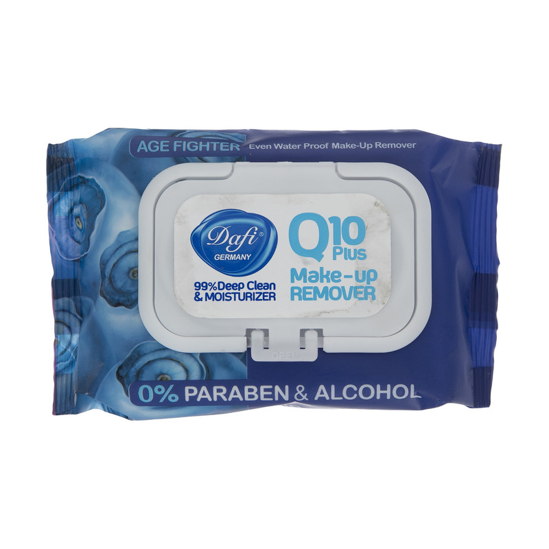 دستمال پاک کننده آرایش دافی مدل AGE FIGHTERING Q10 PLUS بسته 50 عددی دستمال پاک کننده آرایش دافی مدل AGE FIGHTERING Q10 PLUS بسته 50 عددی