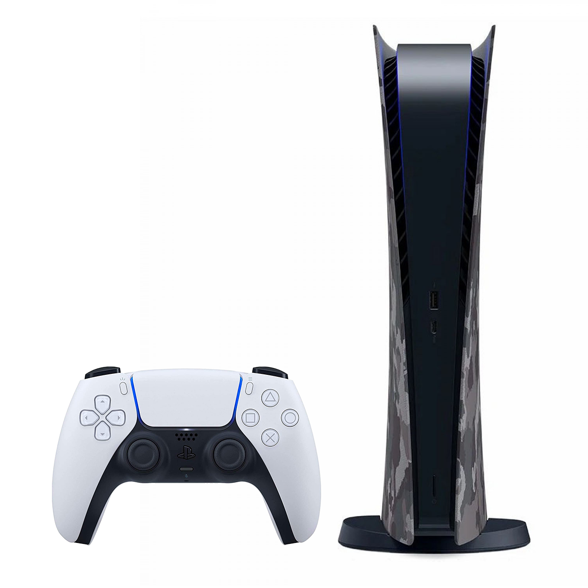 پلی استیشن 5 نسخه دیجیتال خاکستری ارتشی با دسته سفید 