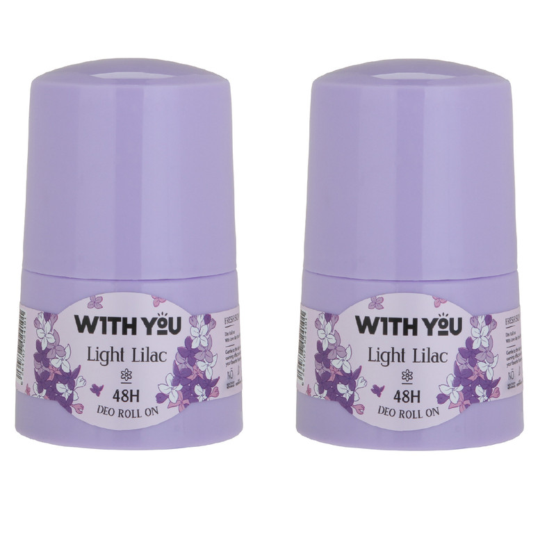 رول ضد تعریق زنانه ویت یو مدل LIGHT LILAC حجم 50 میلی لیتر مجموعه دو عددی رول ضد تعریق زنانه ویت یو مدل LIGHT LILAC حجم 50 میلی لیتر مجموعه دو عددی