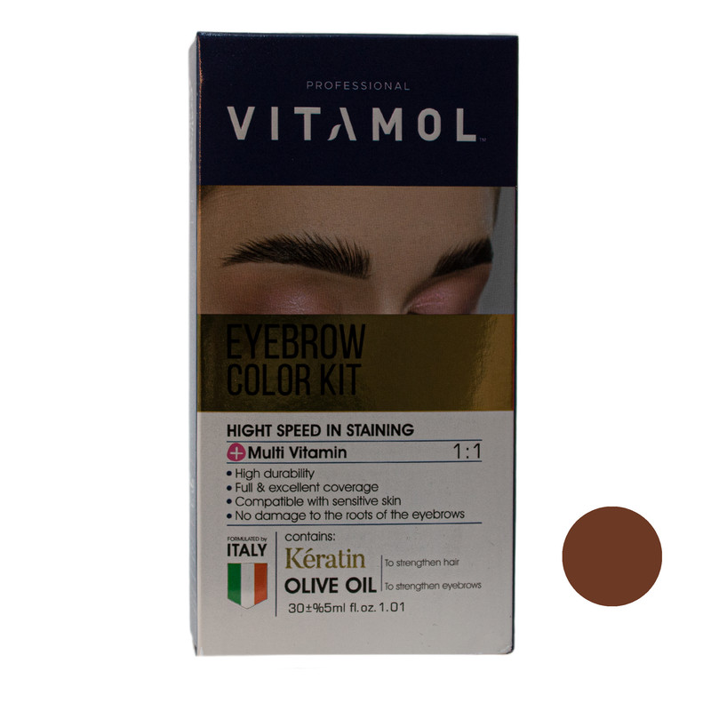 کیت رنگ ابرو ویتامول شماره MB حجم 30 میلی لیتر رنگ قهوه ای متوسط کیت رنگ ابرو ویتامول شماره MB حجم 30 میلی لیتر رنگ قهوه ای متوسط