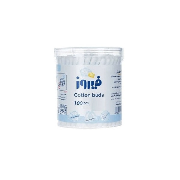 گوش پاک کن فیروز مدل Cotton tuds بسته 100 عددی گوش پاک کن فیروز مدل Cotton tuds بسته 100 عددی