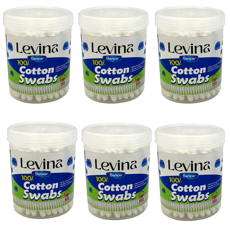 گوش پاک کن لوینا مدل cotton swabs بسته 6 عددی گوش پاک کن لوینا مدل cotton swabs بسته 6 عددی