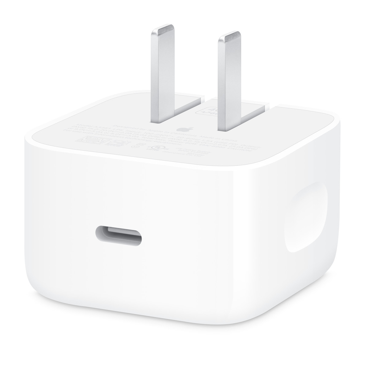 شارژر دیواری اپل مدل 40 وات دو شاخه-سفید